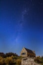 Beautiful milky way at the Church of the Good Shepherd, Lake Tekapo Royalty Free Stock Photo