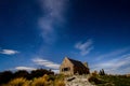 Beautiful milky way at the Church of the Good Shepherd, Lake Tekapo Royalty Free Stock Photo