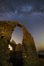 Milky Way over the ruins of a chapel