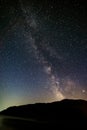 Beautiful Milky way and stars with silouhette trees and lake