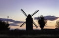 beautiful mill during the sunset in the small town named lillois-witterzee in wallonia in belgium . amazing sunset sunrise