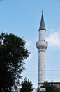 Beautiful minaret against the blue sky.