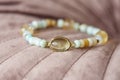 Beautiful mineral gem stone bracelet Royalty Free Stock Photo