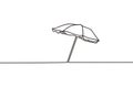 Beautiful minimal continuous line summer beach umbrella design vector