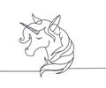 Beautiful minimal continuous line unicorn design vector