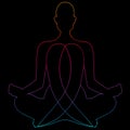 Beautiful minimal continuous line yoga meditacion design