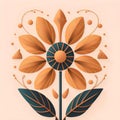 beautiful and minimalist flower illustration