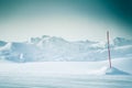 A beautiful, minimalist landscape of snowy Norwegian hills.