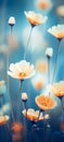 Beautiful minimalistic floral background with spring flowers, soft light, selective focus, smartphone wallpaper