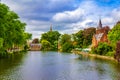 Beautiful Minnerwater park and canal Bruges city Belgium Royalty Free Stock Photo
