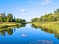 Beautiful Mississippi River flows north toward Bemidji Minnesota