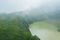 Beautiful misty morning on Galunggung mountain