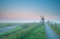 Beautiful misty sunrise over Dutch farmland Royalty Free Stock Photo