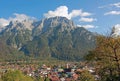 Beautiful mittenwald village and karwendel mountains