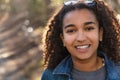 Beautiful Mixed Race African American Girl Teenager Smiling WIth Perfect Teeth Royalty Free Stock Photo