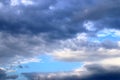 Beautiful mixed white and dark cloud formations on a blue sky Royalty Free Stock Photo