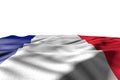 Beautiful mockup photo of France flag lying with perspective view isolated on white with place for your content - any celebration