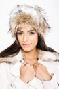 Beautiful Model In Coordinated Winter Fashion Royalty Free Stock Photo