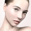 Beautiful model face portrait