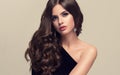 Beautiful Model With Long, Dense And Curly Hairstyle.