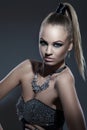 Beautiful model with ponytale and makeup Royalty Free Stock Photo