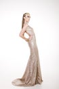 Beautiful model in a sparkling dress Royalty Free Stock Photo