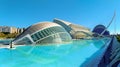 Beautiful modern architecture of the building in the complex City of Arts and Sciences in Valencia, Spain