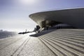 The beautiful and modern architecture of the MAAT museum in the city of Lisbon in Portugal. Contemporary building structure in Royalty Free Stock Photo