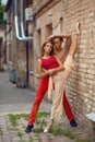 Beautiful modern ballet couple dancing in summer outdoors Royalty Free Stock Photo