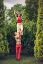 Beautiful modern ballet couple dancing in summer outdoors Royalty Free Stock Photo