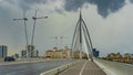 Beautiful modern cable-stayed bridge Seri Wawasan. Royalty Free Stock Photo