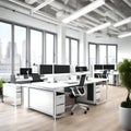 Beautiful modern clean office - ai generated image