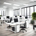 Beautiful modern clean office - ai generated image