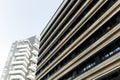 Beautiful modern construction of residential buildings against a bright day sky. Royalty Free Stock Photo