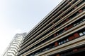 Milan, Italy, March 2020. Beautiful modern construction of residential buildings against a bright day sky. 01.2020 Milan. Royalty Free Stock Photo