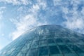 Beautiful Modern Glass Office Building Cloudy Sky Background Bottom View Copenhagen Denmark. European architecture Architecture Royalty Free Stock Photo