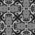 Beautiful modern greek vector seamless pattern. Ornamental black and white geometric background. Ethnic ancient style Royalty Free Stock Photo