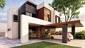 Beautiful Modern House 3D rendering - Exterior design using Lumion Ã¢â¬â Front elevation