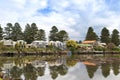 Beautiful modern houses along the Moyne River at Port Fairy in V