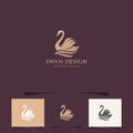 Beautiful Modern Illustration Swan Design Inspiration Collection Vector