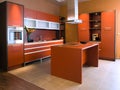 Beautiful and modern kitchen interior design. Royalty Free Stock Photo