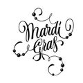 Beautiful modern lettering inscription - Mardi Gras - in bold elegant calligraphy style.