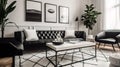 Beautiful modern living room interior, Generative AI Royalty Free Stock Photo