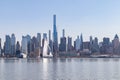 Beautiful Modern Midtown Manhattan Skyline with Tall Skyscrapers in New York City Royalty Free Stock Photo