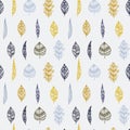 Beautiful modern modeornamental leaves seamless pattern, colorful, hand drawn seasonal background, great for fall autumn fashion Royalty Free Stock Photo