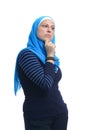 Beautiful Modern Muslim Woman Looking for Idea Royalty Free Stock Photo