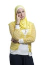 Beautiful Modern Muslim Woman Thinking Royalty Free Stock Photo