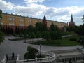 Beautiful modern park near the walls of the kremlin