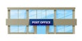 Exterior of facade of city post office, delivery service.