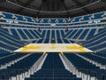 Beautiful modern sport arena for basketball with blue seats